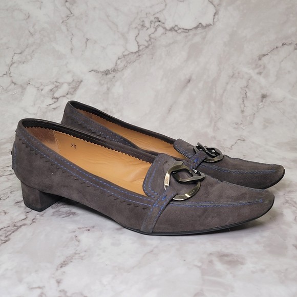 Tod's Shoes - Tods chunky heel gray suede shoe size 7.5